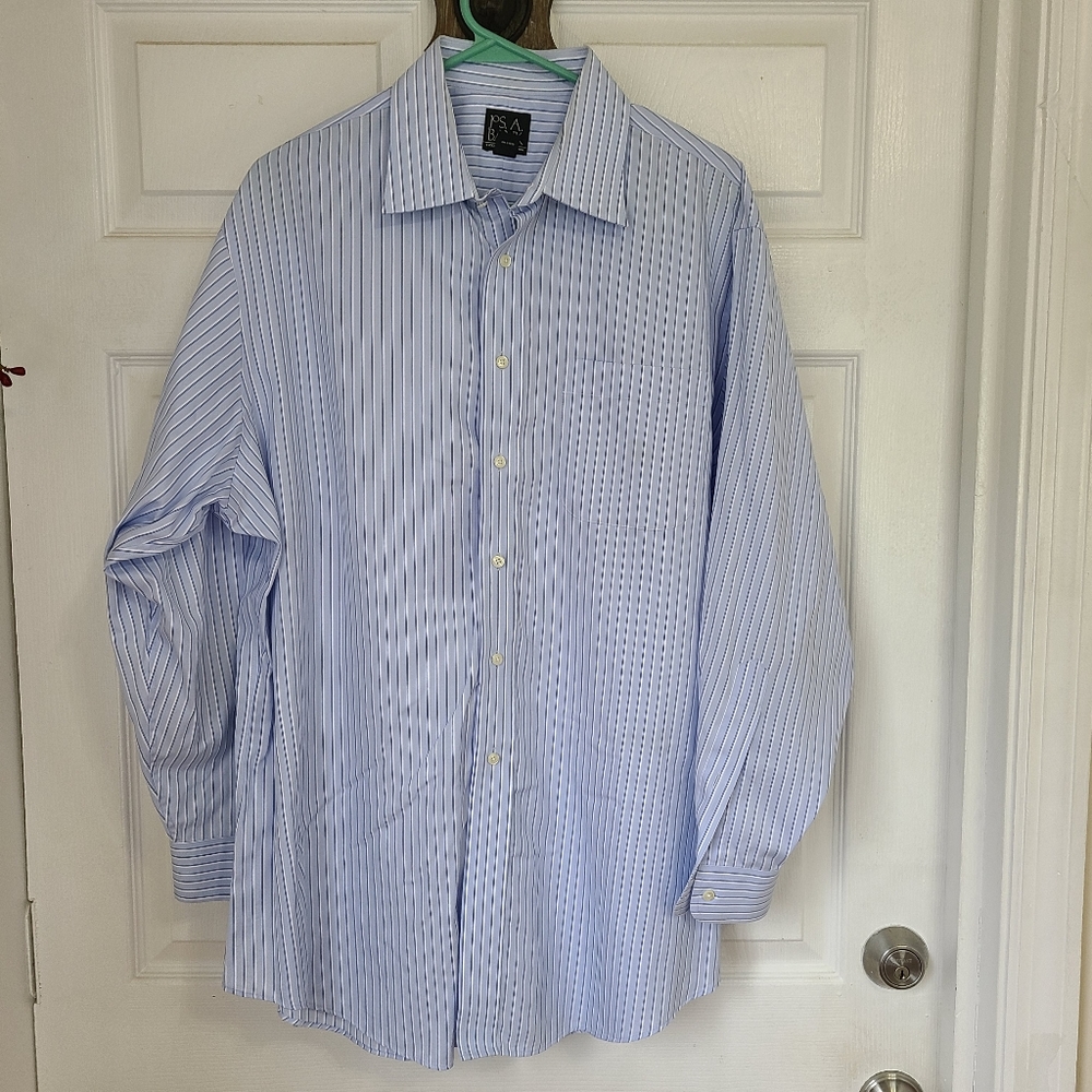Jos. A. Banks Men's Classic Long Sleeve Dress Shirt, Size: XL Color: Blue